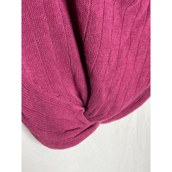 Free People Twist Front Cotton Linen Blend Ribbed Sweater Size M - Picture 3 of 4
